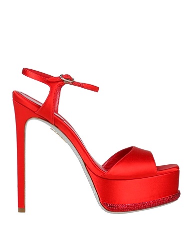 RENE' CAOVILLA Sandals Red Textile fibers