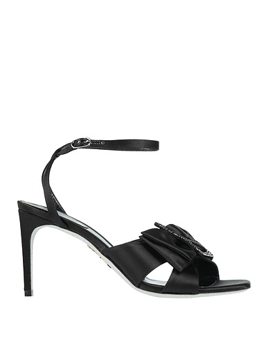 RENE' CAOVILLA Sandals Black Textile fibres