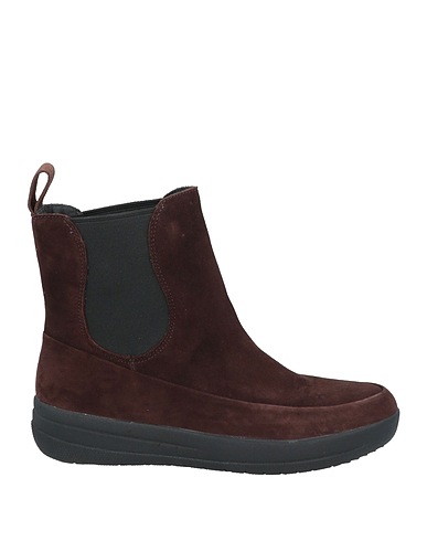 FITFLOP Ankle boot Dark brown Leather, Elastic fibres