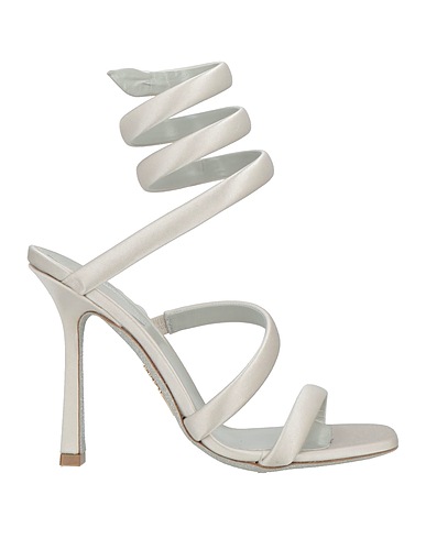 RENE' CAOVILLA Sandals Light grey Textile fibres