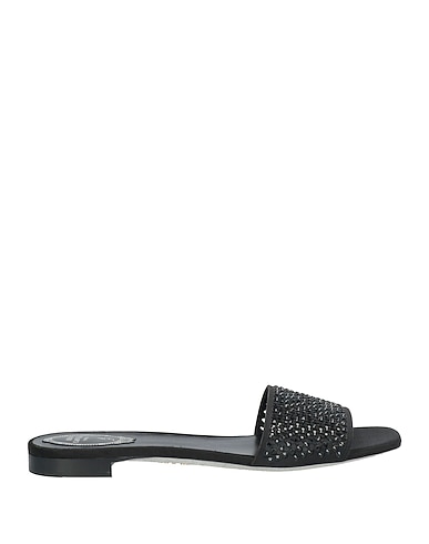 RENE' CAOVILLA Sandals Black Textile fibres