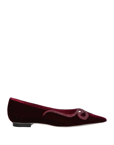 RENE' CAOVILLA Ballet flats Burgundy Textile fibers