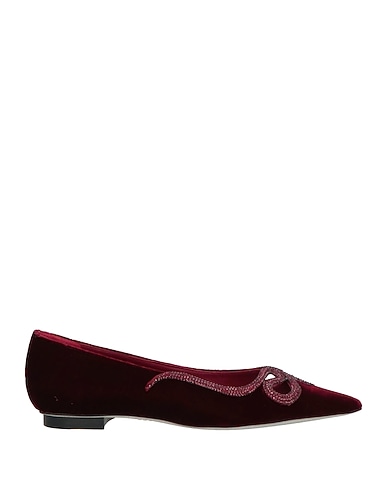 RENE' CAOVILLA Ballerines BORDEAUX Fibres textiles