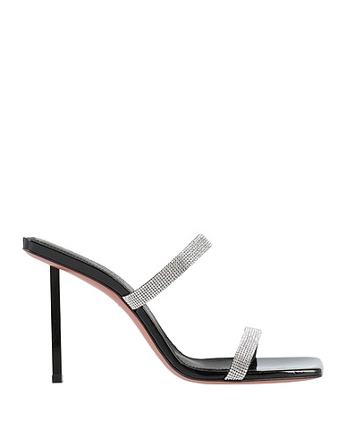 AMINA MUADDI Sandals Black Leather, Other Fibres