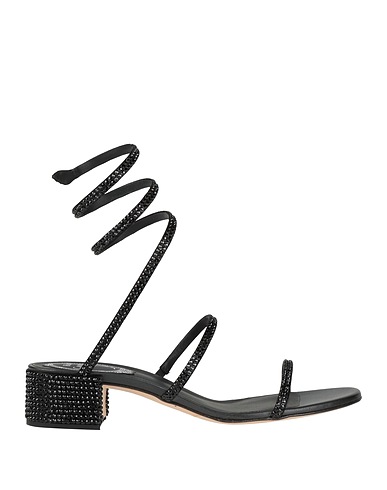 RENE' CAOVILLA Sandals Black Textile fibers