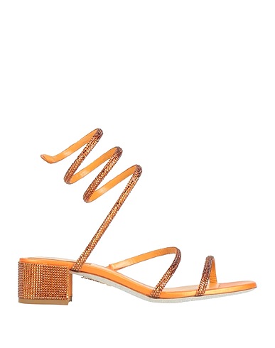 RENE' CAOVILLA Sandals Orange Textile fibres