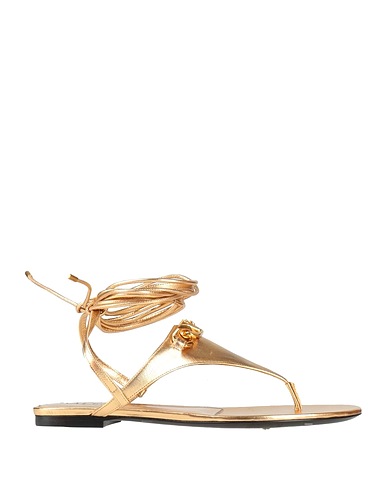 VALENTINO GARAVANI Flip flops Gold Leather