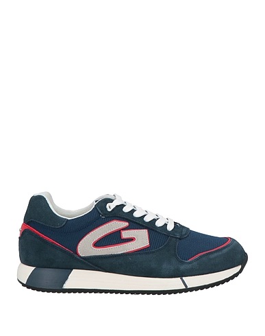 ALBERTO GUARDIANI Sneakers Navy blue Leather, Textile fibres