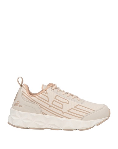 EA7 Sneakers Beige 100% Polyester, Polyurethane, Polyurethane coated