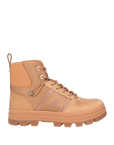 JIMMY CHOO Ankle boot Camel Leather, Textile fibres
