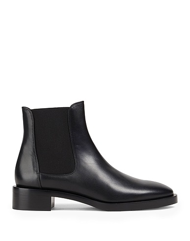 STUART WEITZMAN Ankle boot Black Calfskin, Textile fibres