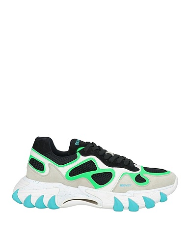 BALMAIN Sneakers Black Leather, Textile fibres