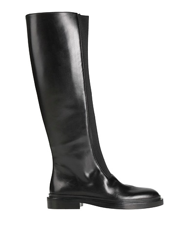 JIL SANDER Boots Black Leather, Textile fibers