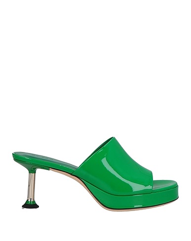 BY FAR Sandals Green Leather