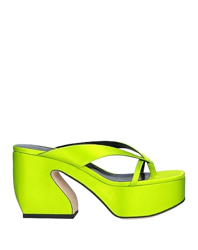 SI ROSSI by SERGIO ROSSI Flip flops Lime green Textile fibres
