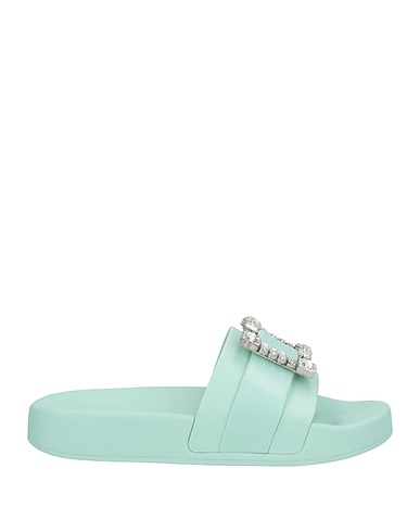 SERGIO ROSSI Sandals Light green Thermoplastic polyurethane