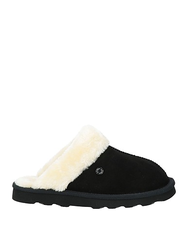 S.OLIVER Mules and clogs Black Leather, Textile fibres