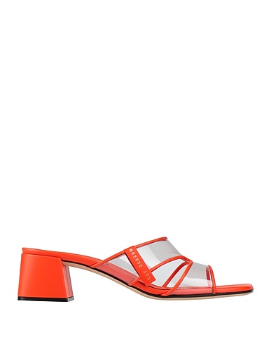 SERGIO ROSSI Sandals Tomato red Leather, PVC - Polyvinyl chloride