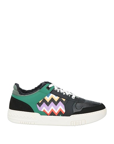 MISSONI Sneakers Black Leather, Textile fibres