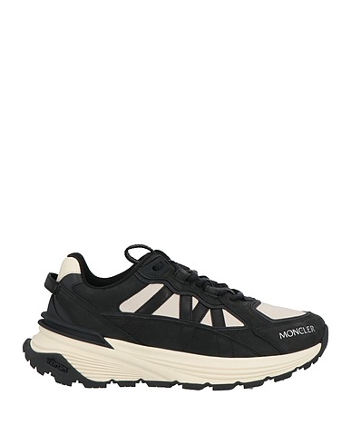 MONCLER Sneakers Black Leather, Textile fibres