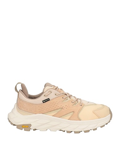 HOKA Sneakers Beige Leather, Textile fibers