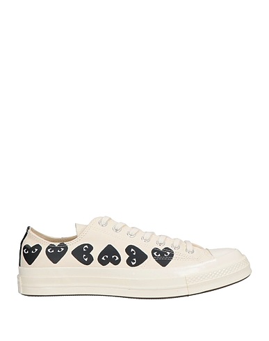CONVERSE x COMME des GARÇONS PLAY Sneakers Ivory Textile fibres