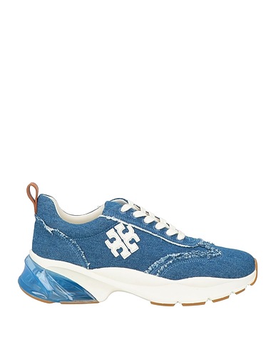 TORY BURCH Sneakers Blue Textile fibres, Leather