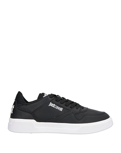 JUST CAVALLI Sneakers Black Leather, Textile fibers