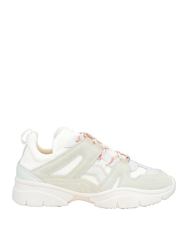 ISABEL MARANT Sneakers White Calfskin, Textile fibers
