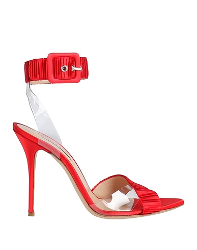 CASADEI Sandals Red Textile fibres, Plastic