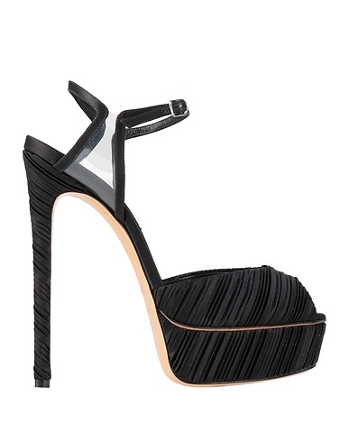 CASADEI Sandales NERO Fibres textiles, Plastique