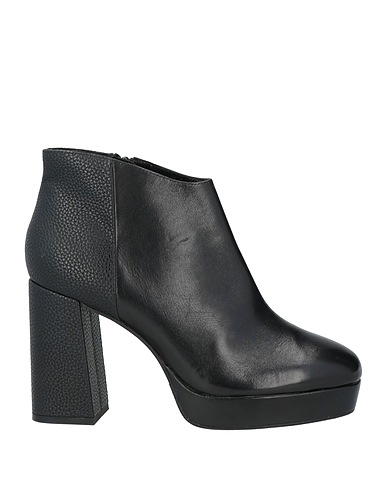 APEPAZZA Ankle boot Black Leather, Textile fibres