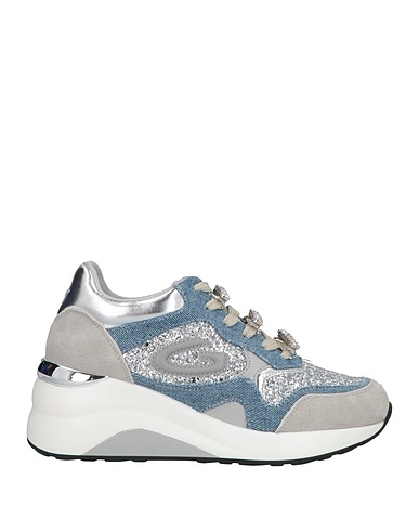 ALBERTO GUARDIANI Sneakers Grau Leder, Gewebefasern