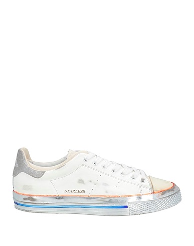HIDNANDER Sneakers White Leather, Textile fibers