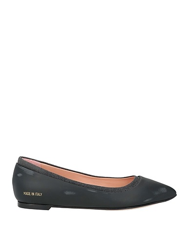 HIDNANDER Ballet flats Black Leather, Textile fibers