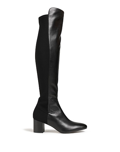 STUART WEITZMAN Boots Black Leather, Textile fibres