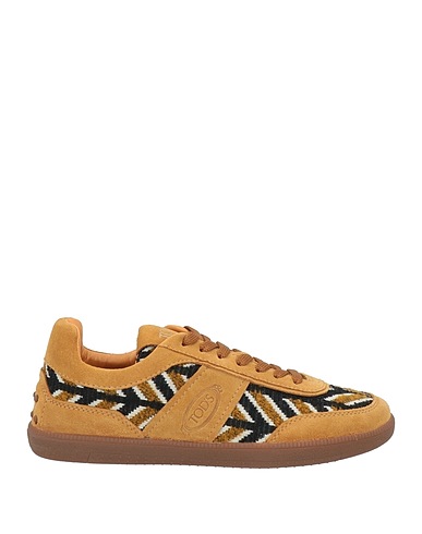 TOD'S Sneakers Camel Leather, Textile fibres