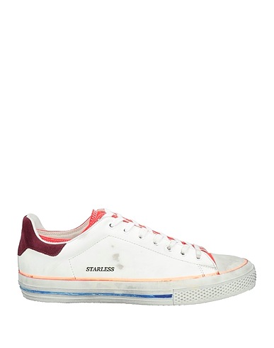 HIDNANDER Sneakers White Leather, Textile fibers