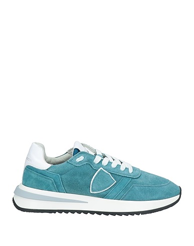 PHILIPPE MODEL Sneakers Turquoise Leather, Textile fibers