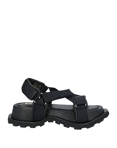 JIL SANDER Sandals Black Textile fibers, Leather
