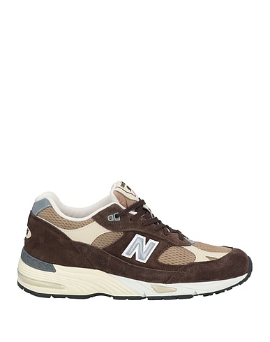 NEW BALANCE Sneakers Dark brown Leather, Textile fibres