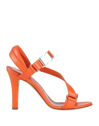 MANOLO BLAHNIK Sandals Orange Leather