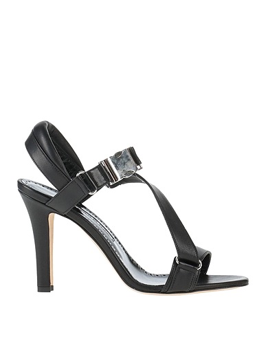 MANOLO BLAHNIK Sandals Black Leather