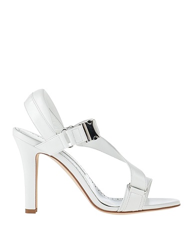 MANOLO BLAHNIK Sandals White Leather