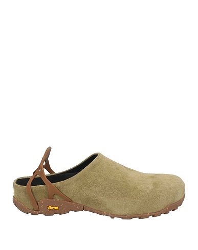 ROA Mules and clogs Military green Leather, Textile fibres