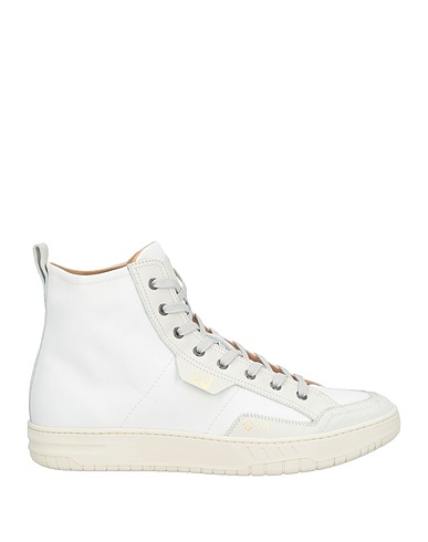 DUNHILL Sneakers White Leather, Textile fibers