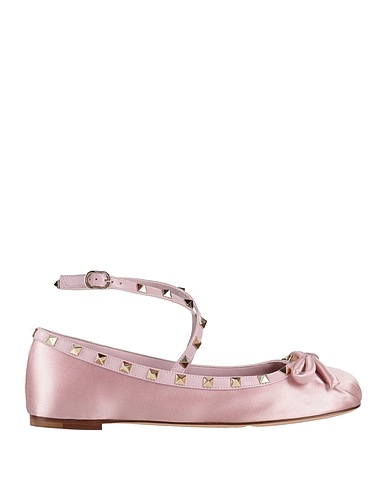 VALENTINO GARAVANI Ballerine Rosa Fibre tessili, Pelle