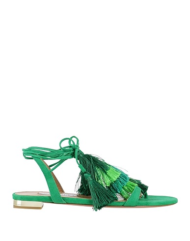 AQUAZZURA Flip flops Green Leather
