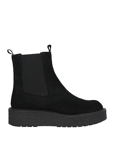 GEOX Ankle boot Black Leather, Elastic fibres