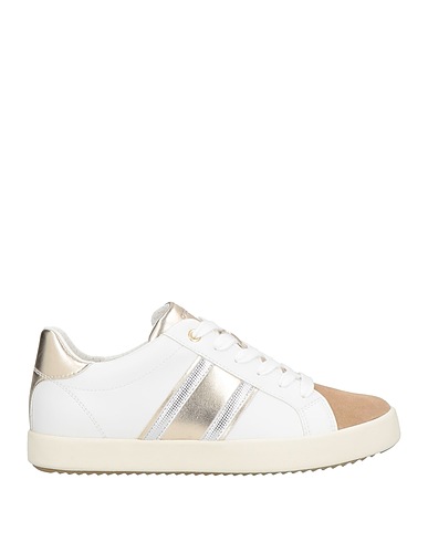GEOX Sneakers White Leather, Textile fibres